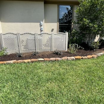 Rolen Management Services - After - side yard with Blue Plumbago and French Fringe plants. - Landscaping Near Me Rolen Management Services - After - side yard with Blue Plumbago and French Fringe plants. - Landscaping Near Me