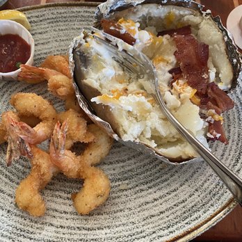 Pappas Seafood House - Fried shrimp and backed potato - Seafood Near Me - Webster, Texas Pappas Seafood House - Fried shrimp and backed potato - Seafood Near Me - Webster, Texas