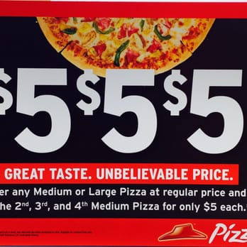 Pizza Hut - Buy your 1st pizza for regular price and get your 2nd, 3rd, 4th medium pizza for only $5 each - Pizza Near Me - Sylvan Lake, Alberta Pizza Hut - Buy your 1st pizza for regular price and get your 2nd, 3rd, 4th medium pizza for only $5 each - Pizza Near Me - Sylvan Lake, Alberta