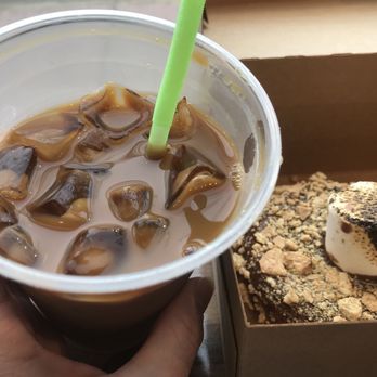 Hurts Donuts - Sparkle nitro coffee and s'mores donut - Donuts Near Me - Little Rock, Arkansas