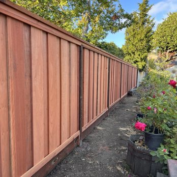 Fremont Fence - My new backyard Redwood fence by Fremont Fence Co - Fences & Gates Near Me - Newark, California