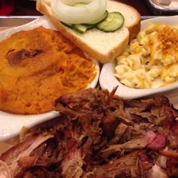 Lockhart's BBQ - Nice, big portions. Pulled pork, sweet potato mash, Mac n Cheese. - Barbeque Near Me - Royal Oak, Michigan