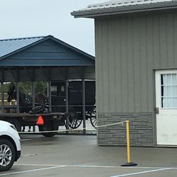 Pineview Discount Store - Amish buggy and horse at the hitching post