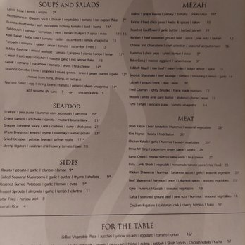 Byblos - Dinner menu - Mediterranean Near Me - Tampa, Florida