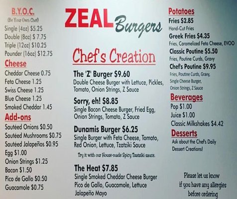 Menu photo 5 Zeal Burgers Toronto, ON Menu photo 5 Zeal Burgers Toronto, ON
