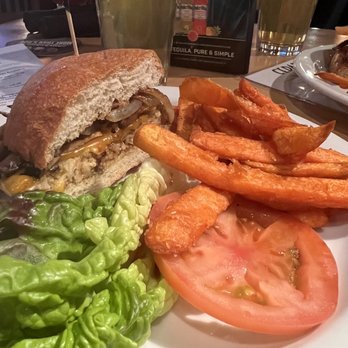 Cedar Creek Pub - Kentucky Burger- veggie burger and Sweet Potato Fries - American Near Me - Aurora, Colorado Cedar Creek Pub - Kentucky Burger- veggie burger and Sweet Potato Fries - American Near Me - Aurora, Colorado