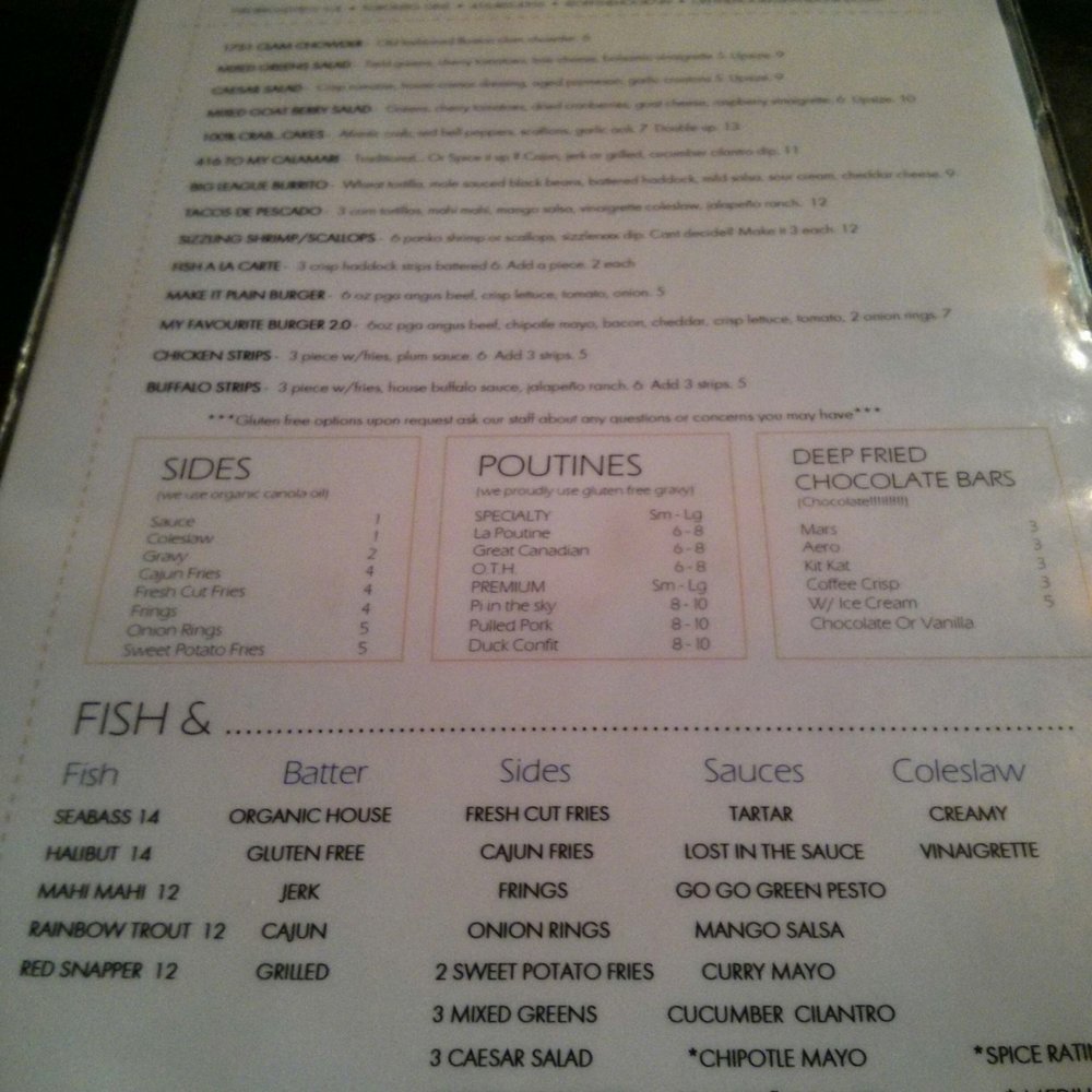 Off The Hook Fishbar - Menu - Fish & Chips Near Me - Toronto, Ontario Off The Hook Fishbar - Menu - Fish & Chips Near Me - Toronto, Ontario