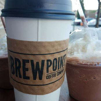 Brewpoint Coffee - A medium sized latte (perfection!) And a cute kid sized frozen hot cocoa - Coffee & Tea Near Me - Elmhurst, Illinois