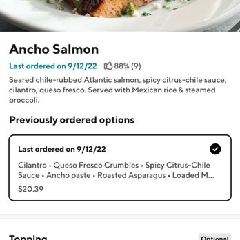 Chili's - Ancho Salmon - Tex-Mex Near Me - Flanders, New Jersey