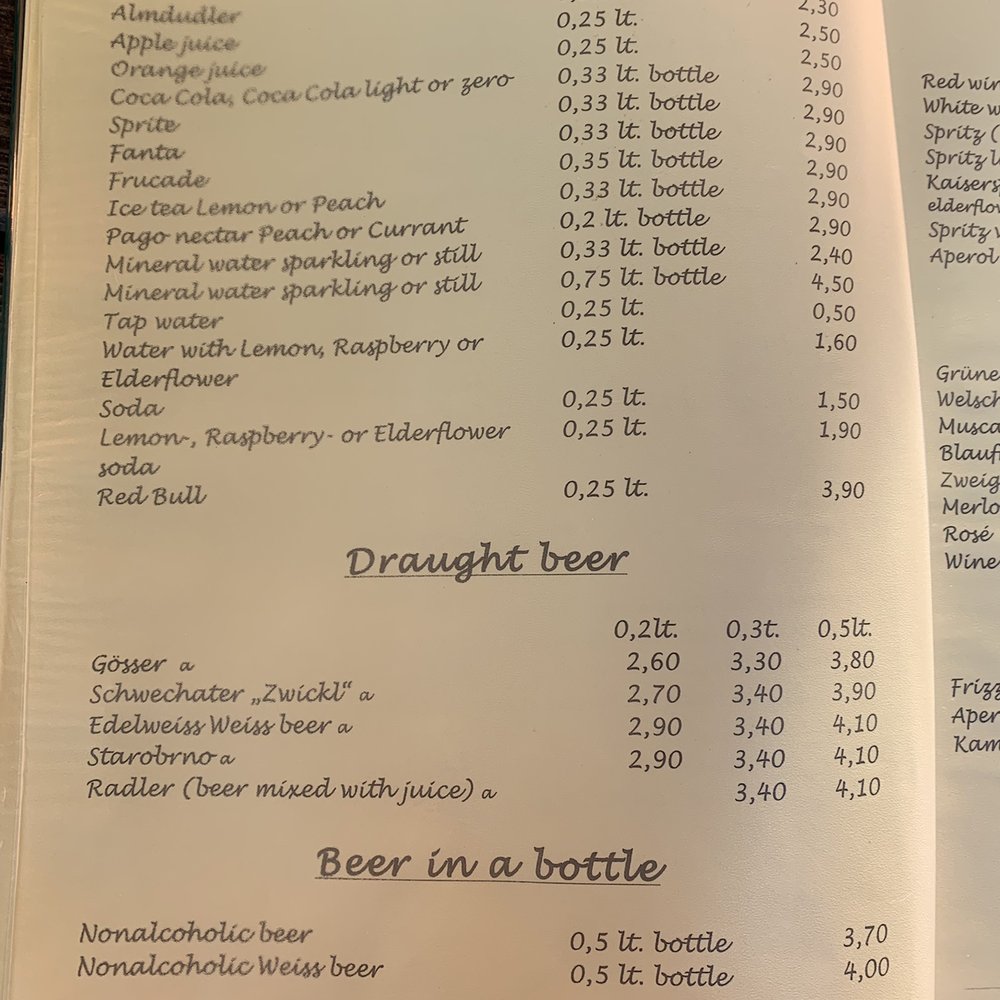 Kaminstub'n - Be aware that they charge $0.50 for tap water. (This is normal in Europe.) - Austrian Near Me - Schwechat, 3