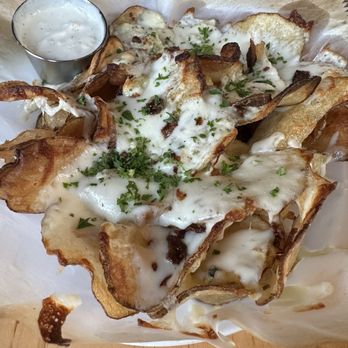 Kornerstone Bistro - Fresh cut potato chips with Gorgonzola - Mediterranean Near Me - Wilmington, North Carolina Kornerstone Bistro - Fresh cut potato chips with Gorgonzola - Mediterranean Near Me - Wilmington, North Carolina
