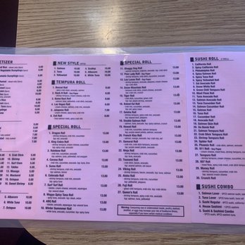 Dragon Sushi - Menu with updated prices as of 8.4.22 - Sushi Bars Near Me - Albuquerque, New Mexico