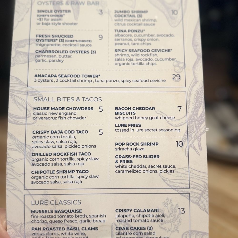 Lure Fish House - Menu - Seafood Near Me - Ventura, California Lure Fish House - Menu - Seafood Near Me - Ventura, California