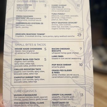 Lure Fish House - Menu - Seafood Near Me - Ventura, California Lure Fish House - Menu - Seafood Near Me - Ventura, California