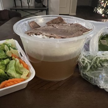 Pho & Beyond - P2. Brisket Pho - Chin with a side of vegetables - Vietnamese Near Me - Las Vegas, Nevada Pho & Beyond - P2. Brisket Pho - Chin with a side of vegetables - Vietnamese Near Me - Las Vegas, Nevada