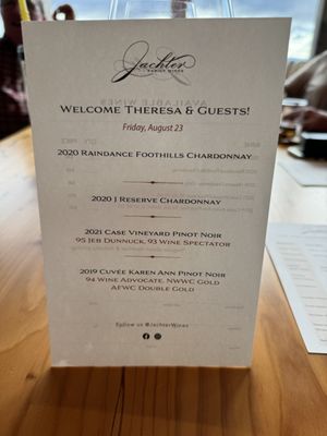 Menu photo 2 Jachter Family Wines Newberg, OR Menu photo 2 Jachter Family Wines Newberg, OR