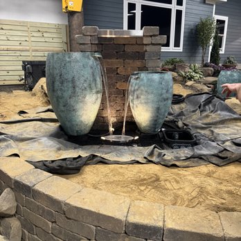 Vista Verde Landscaping - Three water features with lights - Landscaping Near Me Vista Verde Landscaping - Three water features with lights - Landscaping Near Me