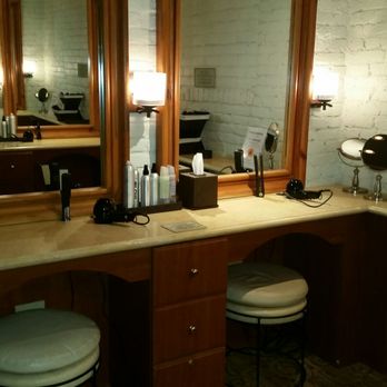 Burke Williams Day Spa - This is the area to get ready. They have blow dryer, curling iron, clean brushes and hair products - Day Spas Near Me - Pasadena, California Burke Williams Day Spa - This is the area to get ready. They have blow dryer, curling iron, clean brushes and hair products - Day Spas Near Me - Pasadena, California