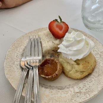 Ashes' Boutique and Tea Garden - Dessert trio delicious!! Lemon scone; coconut cake and peach tart! - Tea Rooms Near Me - Jacksonville Beach, Florida Ashes' Boutique and Tea Garden - Dessert trio delicious!! Lemon scone; coconut cake and peach tart! - Tea Rooms Near Me - Jacksonville Beach, Florida