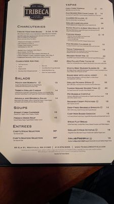 Menu photo 1 Tribeca Gastro Bar & Grill Westfield, MA Menu photo 1 Tribeca Gastro Bar & Grill Westfield, MA