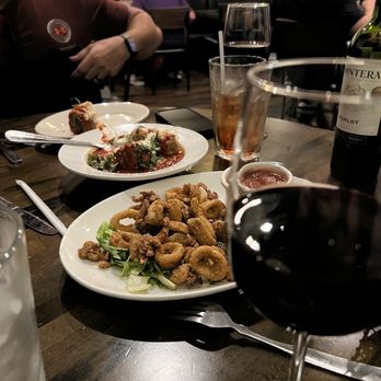Saviano's Italian Kitchen - Calamari -wine - and the meatballs - Italian Near Me - Euless, Texas