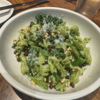 North Italia - Trottole Pasta Substituted chicken with broccolini and asparagus - Italian Near Me - Plano, Texas North Italia - Trottole Pasta Substituted chicken with broccolini and asparagus - Italian Near Me - Plano, Texas
