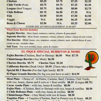 El Pique - El Pique menu 2 - Mexican Near Me - Springfield, Oregon El Pique - El Pique menu 2 - Mexican Near Me - Springfield, Oregon