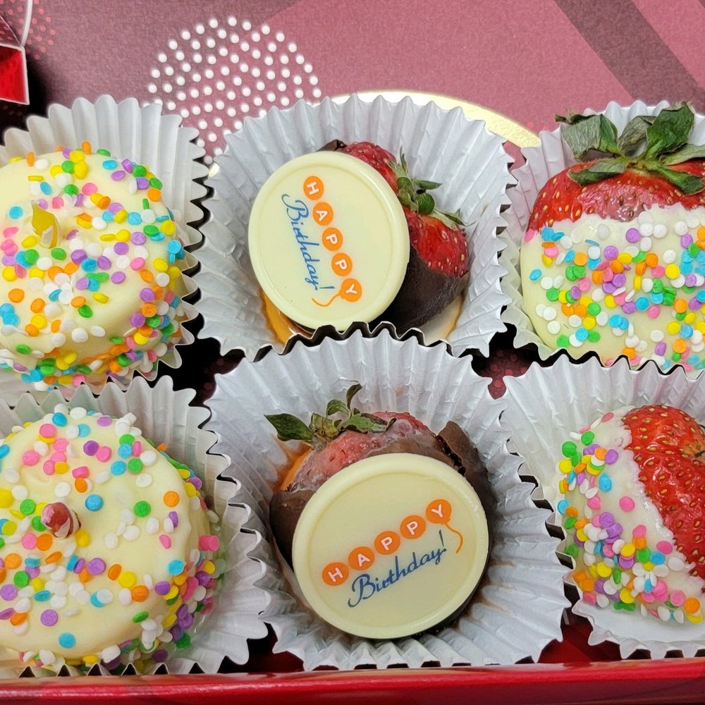 Edible Arrangements - 2 in the middle with Happy Birthday both had mold growing out of the chocolate - Gift Shops Near Me - Cumming, Georgia Edible Arrangements - 2 in the middle with Happy Birthday both had mold growing out of the chocolate - Gift Shops Near Me - Cumming, Georgia