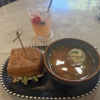 GRANVILLE - lunch special: half of a Chipotle Chicken Club and Chicken Noodle Soup with their Berry Lemonade - New American Near Me - Burbank, California GRANVILLE - lunch special: half of a Chipotle Chicken Club and Chicken Noodle Soup with their Berry Lemonade - New American Near Me - Burbank, California