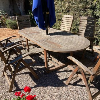 Señor Teak - Old and sad chairs and table. But they made them new again. - Refinishing Services Near Me