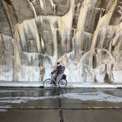 Montana E-Bikes & More - Stopping to look at the view in the tunnel on Going-to-the-Sun Rd, Glacier National Park, May 2025