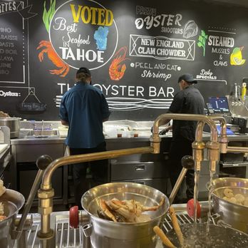 The Oyster Bar - Our seafood cooking in the pots. - Bars Near Me - Stateline, Nevada
