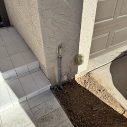 New conduit from trench and panel to garage. New conduit from trench and panel to garage.