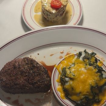 Char Restaurant - Filet with Creamed Spinach Gratin and No-Filler Crab Cake. - Seafood Near Me - Memphis, Tennessee Char Restaurant - Filet with Creamed Spinach Gratin and No-Filler Crab Cake. - Seafood Near Me - Memphis, Tennessee