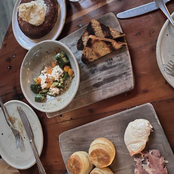 Manuela - Cream Biscuits, Steen's Butter, Colonel Newsom's Aged Country Ham - Cast Iron Cornbread, Steen's Butter - New American Near Me - Los Angeles, California Manuela - Cream Biscuits, Steen's Butter, Colonel Newsom's Aged Country Ham - Cast Iron Cornbread, Steen's Butter - New American Near Me - Los Angeles, California