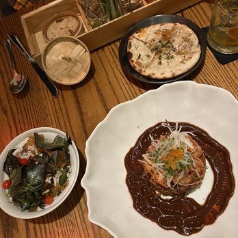 Indian Accent - prawn koliwada, malvani dried shrimp pulao Ghee Roast Lamb, Roomali Roti Pancakes - Indian Near Me - New York, New York Indian Accent - prawn koliwada, malvani dried shrimp pulao Ghee Roast Lamb, Roomali Roti Pancakes - Indian Near Me - New York, New York