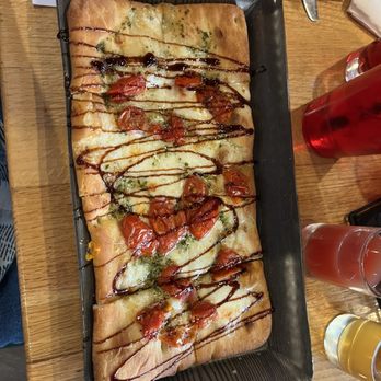 The Brew Kettle - Bruschetta--garlic basil oil, fresh mozzarella cheese, roasted tomato, balsamic drizzle - Burgers Near Me - Hudson, Ohio