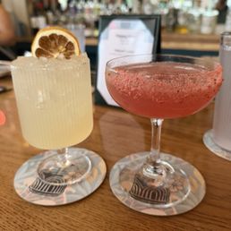 Dead on the water (right pink drink) Dead on the water (right pink drink)