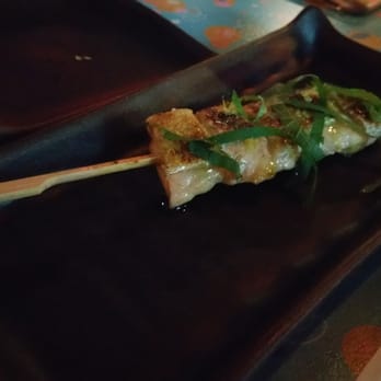 Hojoko - Behold, what used to be a lovely piece of salmon belly, now ruined by an overly-zealous blowtorch. - Japanese Near Me - Boston, Massachusetts