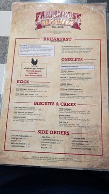 Menu photo 6 Farmhouse Restaurant Branson, MO