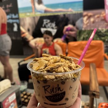 Rush Bowls - I can't remember the name of this bowl: pineapple mango, raspberry, peach juice - Juice Bars & Smoothies Near Me - Gainesville, Florida
