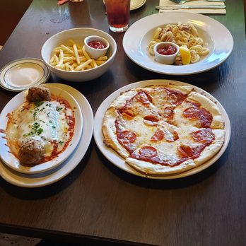 DiCicco's Old Town Clovis - Calamari pepperoni pizza manicotti and fries - Italian Near Me - Clovis, California