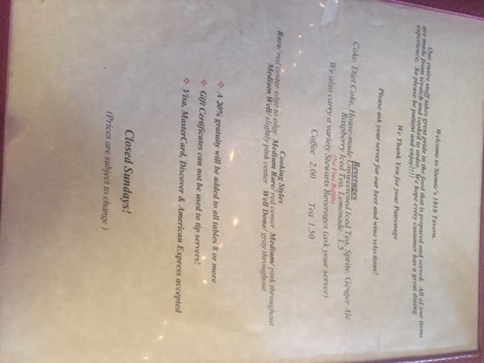 Menu photo 2 Stemie's 1818 Tavern Easton, PA Menu photo 2 Stemie's 1818 Tavern Easton, PA
