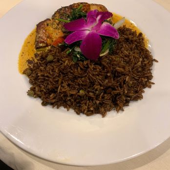 Orchid7 Fusion Bar & Grill - Grilled salmon with black rice - Caribbean Near Me - Dedham, Massachusetts Orchid7 Fusion Bar & Grill - Grilled salmon with black rice - Caribbean Near Me - Dedham, Massachusetts