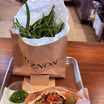 Grand Central Market - New!  Miznon - Mediterranean street food.  BEST PITA EVER - Public Markets Near Me - Los Angeles, California