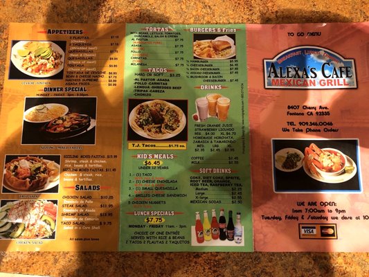 Menu photo 8 Alexa's Cafe Mexican Grill Fontana, CA Menu photo 8 Alexa's Cafe Mexican Grill Fontana, CA