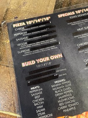 Menu photo 1 Toni's Pizza Lakewood, OH Menu photo 1 Toni's Pizza Lakewood, OH