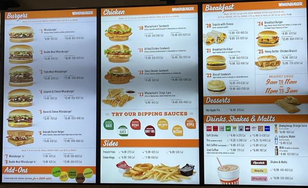 Menu photo 3 Whataburger Las Vegas, NV