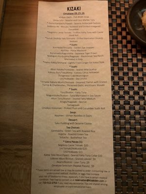 Menu photo 1 Kizaki Denver, CO Menu photo 1 Kizaki Denver, CO