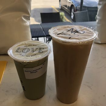 ICHA cafe - Matcha latte iced + original black tea - Bubble Tea Near Me - Buffalo, New York